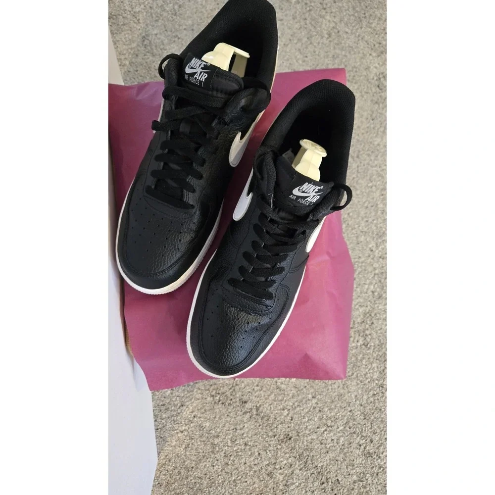 Nike Air Force 1 '07 Blk White Leather Sneakers Men's 12 CT2302-002 Classic AF1